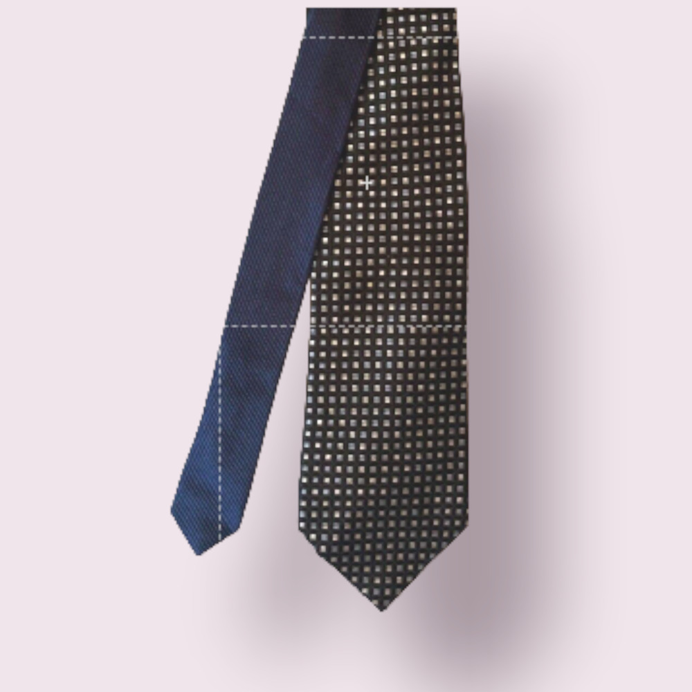 Tommy Hilfiger Silk Tie ~ Black & Blue ~ Necktie